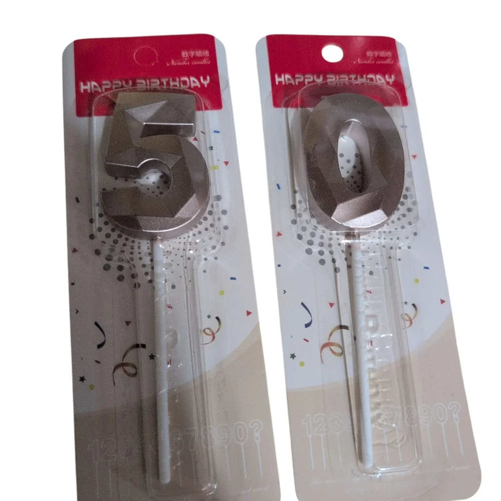 Happy 50th Birthday Glitter Cake Topper And Number Candles 50 Rose Gold